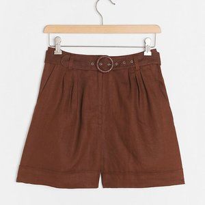 Faithfull the Brand Les Deux Linen Shorts Size L Brown